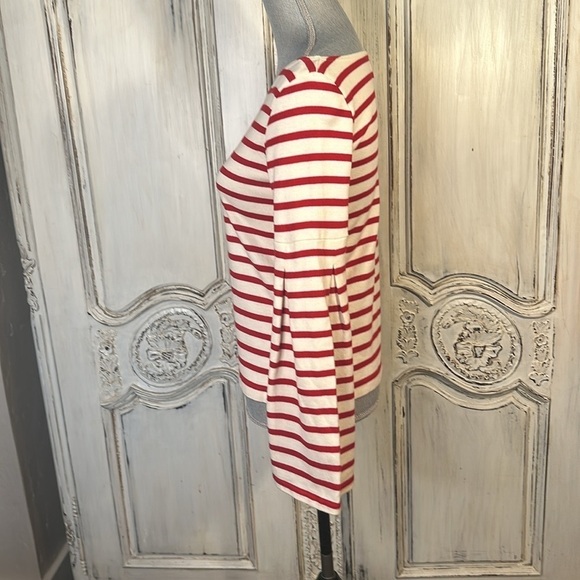 Madewell x Armor Lux Made in France Red and Cream Long Bell Sleeves Top - Picture 9 of 12